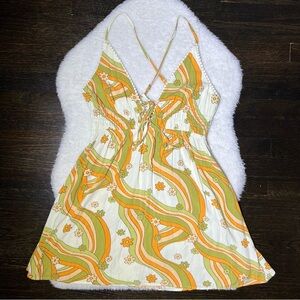 Wild Fable Retro Floral Halter Mini Dress